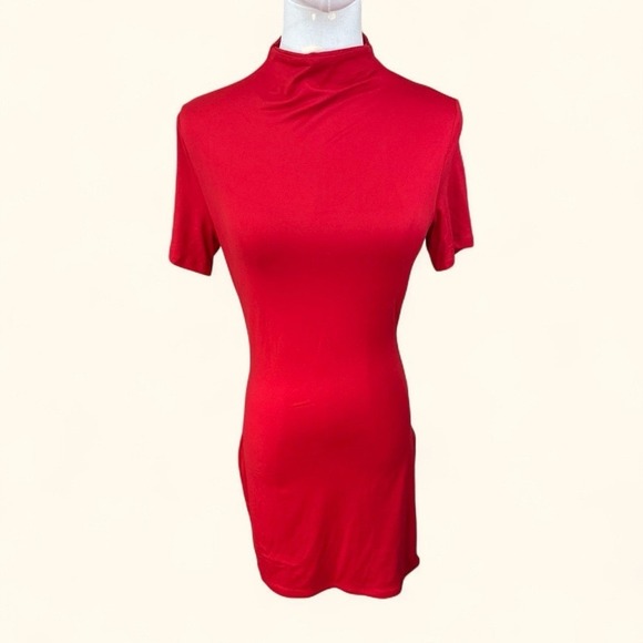 naked wardrobe Dresses & Skirts - Naked Wardrobe NWT Size Large‎ Red tshirt short sleeve mini dress